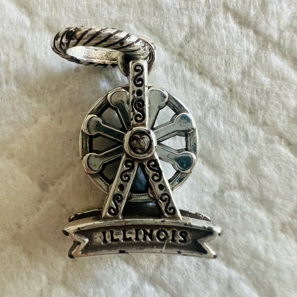 Brighton Silver Illinois Navy Pier Movable Ferris Wheel Charm or Pendant